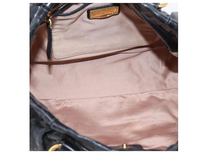 Miu Miu Handtasche Leder 2way Schwarz Gold Auth 167716SAM Golden - Ansicht 10