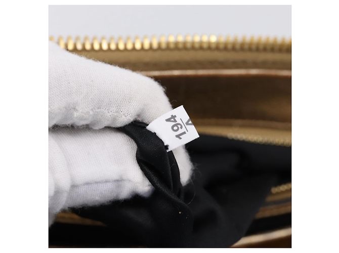 Bolsa de Mão Miu Miu Madras Leather 2way Gold Auth 207611A Dourado - vista 12