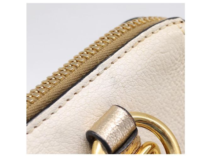 Bolsa de Mão Miu Miu Madras Leather 2way Gold Auth 207611A Dourado - vista 9