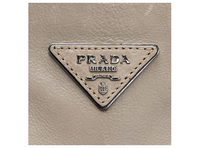Double Bolsa Prada Glace Calf de Alça Dupla e Bolso Duplo, Castanho Marrom - vista 5