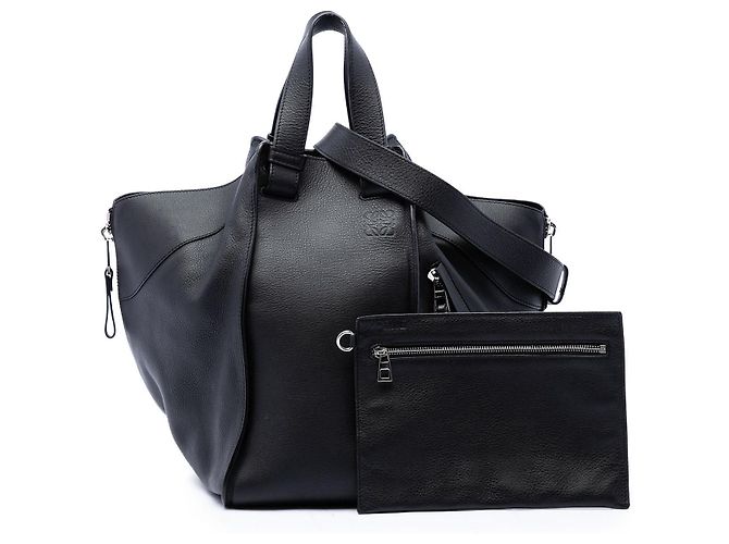 Bolsa Satchel Hammock Large em couro preto LOEWE - vista 7