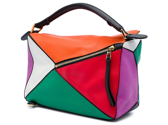 Sac Puzzle Small en veau Rainbow Multi LOEWE Multicolore - vue 2
