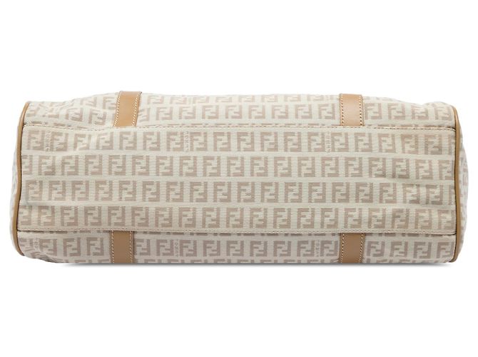 Borsa a tracolla Fendi Zucchino Canvas Beige - vista 3