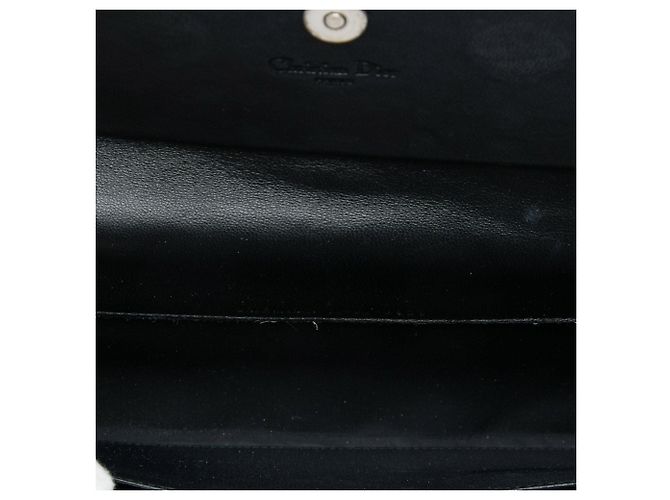 Clutch Dior Cannage in vernice nera con tracolla a catena Nero - vista 4