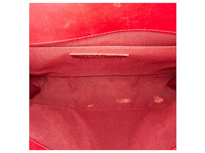 Bolso bandolera Chanel Boy Flap de piel de cordero acolchada, Old Medium, Rojo Roja - vista 4