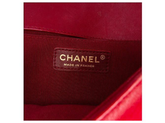 Bolso bandolera Chanel Boy Flap de piel de cordero acolchada, Old Medium, Rojo Roja - vista 5