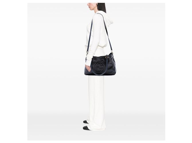 Borsa Soho Working Satchel Medium in vernice nera Gucci Nero - vista 7