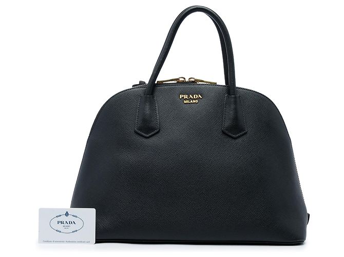 Bolsa de Mão Prada Saffiano Cuir Dome Preta Preto - vista 6