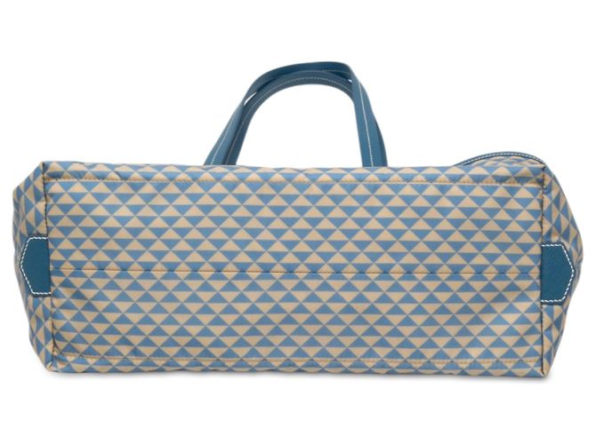 Tote Prada Symbole Triangolo in Tessuto con rifiniture in Saffiano Blu - vista 3