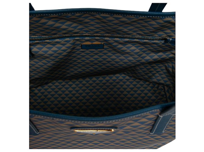 Tote Prada Symbole Triangolo in Tessuto con rifiniture in Saffiano Blu - vista 4