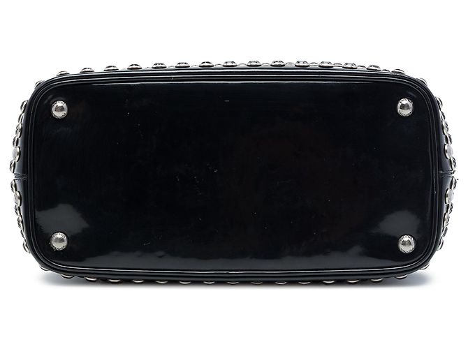Tote Prada em couro Spazzolato preto com cristais e tachas - vista 3