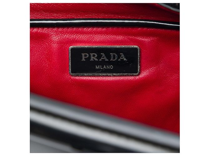 Tote Prada em couro Spazzolato preto com cristais e tachas - vista 5