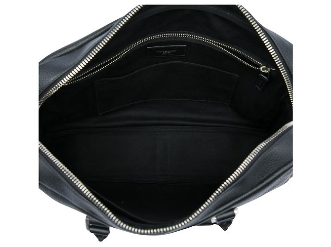 Autre Marque Borsa business in pelle nera Saint Laurent Nero - vista 4