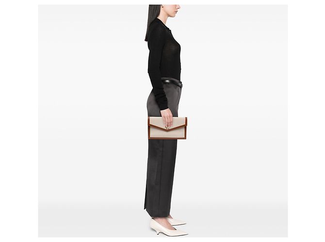 Autre Marque Borsa a Pochette Uptown in Tela Marrone Saint Laurent - vista 5