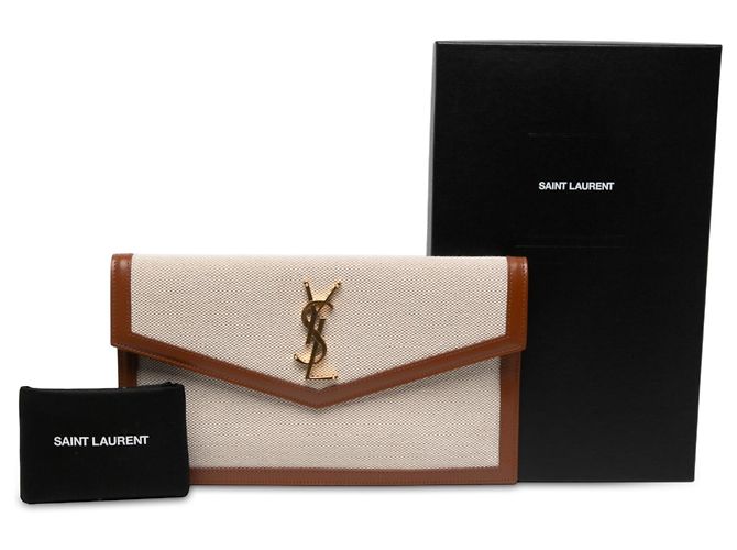 Autre Marque Borsa a Pochette Uptown in Tela Marrone Saint Laurent - vista 6