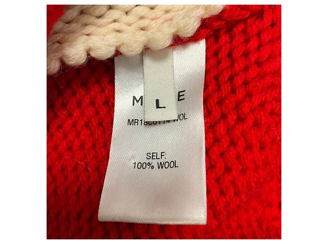 Autre Marque Camisola curta de malha de lã Monse Vermelho / Marfim com riscas - vista 5