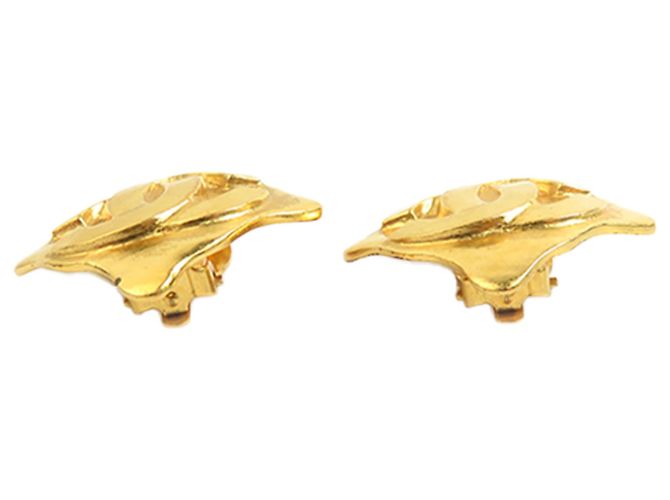 Pendientes de clip Chanel CC chapados en oro en forma de rombo Dorado - vista 6