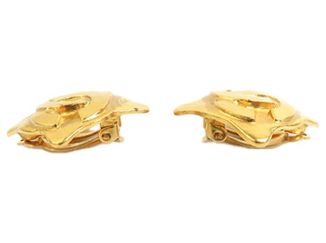 Pendientes de clip Chanel CC chapados en oro en forma de rombo Dorado - vista 8