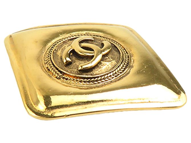 Chanel CC vergoldete Brosche in Rautenform Golden - Ansicht 2