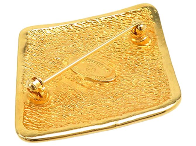 Chanel CC vergoldete Brosche in Rautenform Golden - Ansicht 3