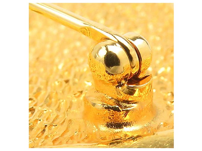 Chanel CC vergoldete Brosche in Rautenform Golden - Ansicht 8