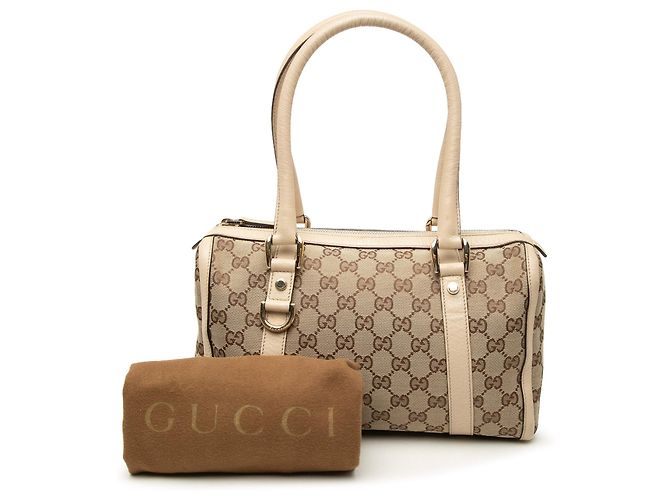 Bolsa Boston Gucci GG Canvas Abbey D Ring Bege - vista 7