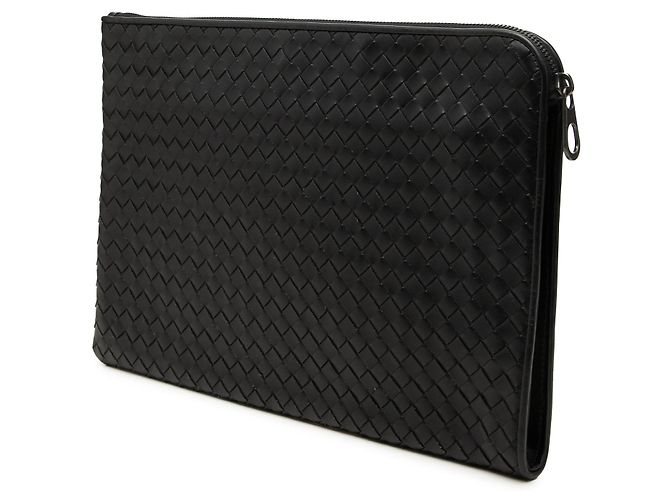 Borsa a Clutch Document Case Medium in Nappa Intrecciato Nera Bottega Veneta Nero - vista 2