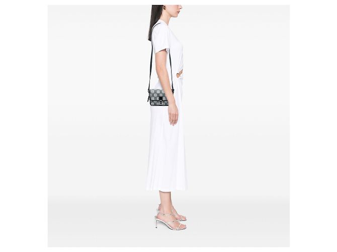 Borsa a tracolla con patta LOEWE Anagram Canvas Grigia Grigio - vista 5