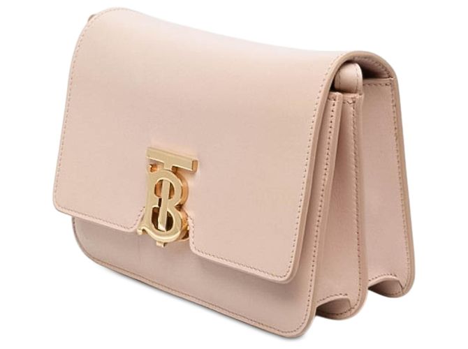 Borsa a tracolla Burberry Small TB in pelle di vitello liscia rosa - vista 2