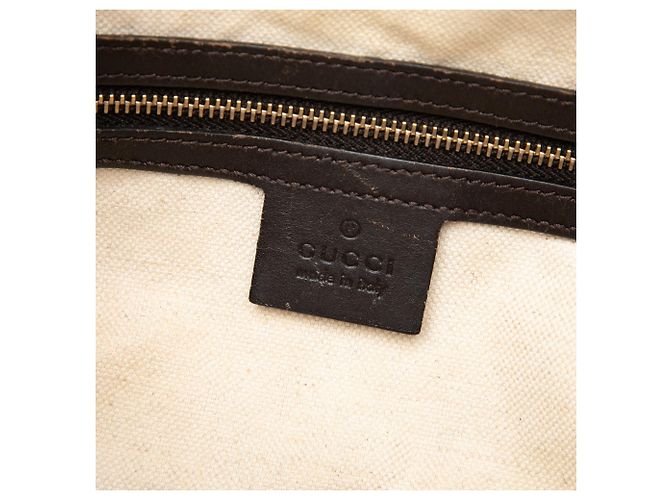 Bolso Boston Satchel Gucci Small GG Canvas Web Joy Beige - vista 5