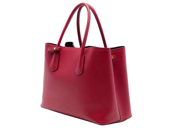 Prada Large Double Satchel aus Saffiano-Leder in Rot - Ansicht 2
