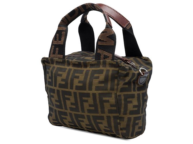 Bolsa Fendi Mini Zucca Canvas Castanha Marrom - vista 2