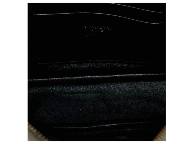 Autre Marque Borsa camera Mini Lou con nappina in pelle grain de poudre monogrammata bianca Saint Laurent Bianco - vista 4