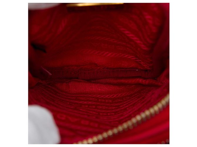 Borsa a tracolla Prada Tessuto rossa con doppia zip per telefono Rosso - vista 4