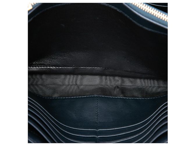 Autre Marque Borsa a tracolla portafoglio con catena Kate in camoscio blu con monogramma Saint Laurent - vista 4
