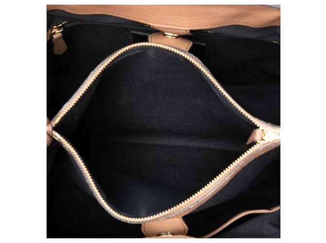 Borsa Satchel Burberry Medium in vitello marrone e House Check Banner - vista 4