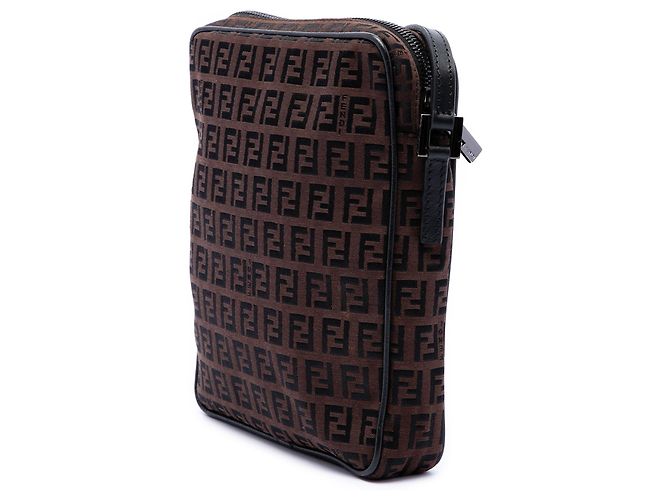 Borsa a tracolla Fendi Zucchino Canvas marrone - vista 2