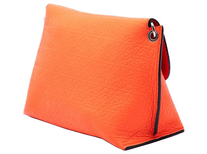 Borsa a tracolla Repeat Avenue in pelle con Anagramma impresso LOEWE Arancione - vista 2