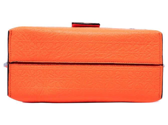 Borsa a tracolla Repeat Avenue in pelle con Anagramma impresso LOEWE Arancione - vista 3