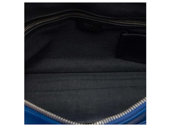 Borsa Business Dior Homme in Pelle Blu - vista 4