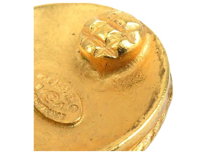 Gold Chanel CC vergoldete runde Clip-On Ohrringe Golden - Ansicht 10