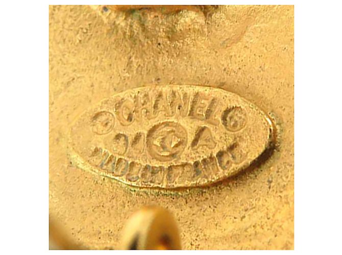 Gold Chanel CC vergoldete runde Clip-On Ohrringe Golden - Ansicht 8