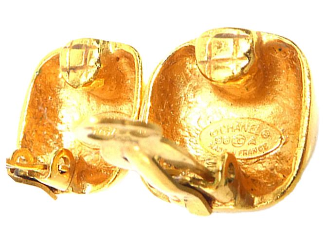 Brincos de pressão Chanel CC Two Tone em prata e latão - vista 4
