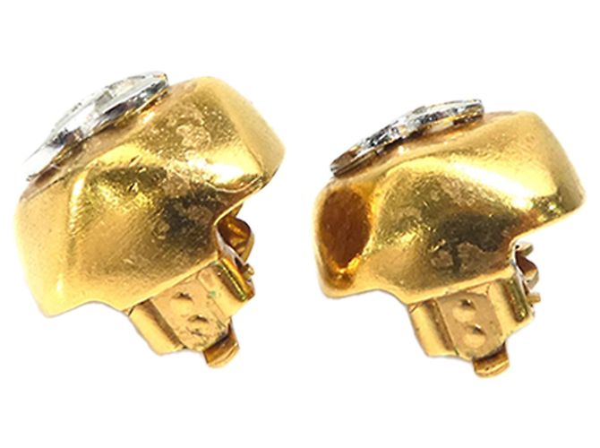 Brincos de pressão Chanel CC Two Tone em prata e latão - vista 6