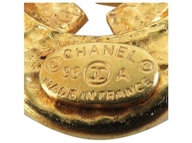Chanel CC vergoldete Logo-Blumen-Clip-Ohrringe Golden - Ansicht 6