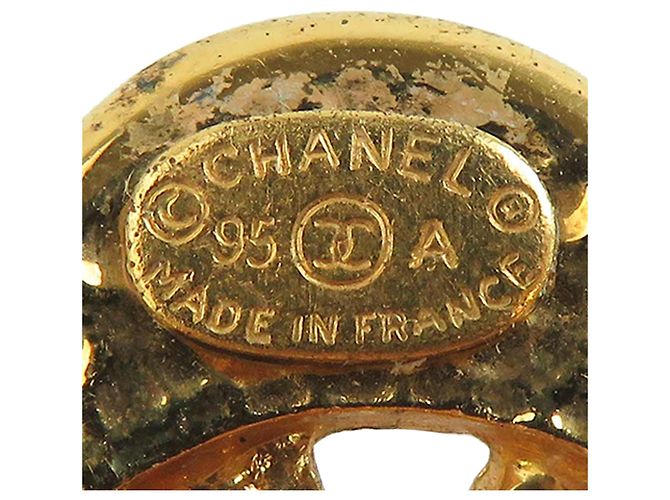 Chanel CC vergoldete Logo-Blumen-Clip-Ohrringe Golden - Ansicht 7