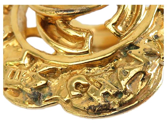 Chanel CC vergoldete Logo-Blumen-Clip-Ohrringe Golden - Ansicht 8