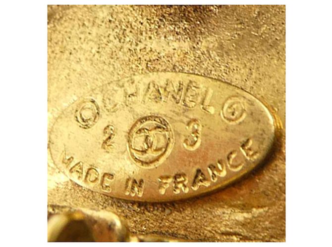 Chanel CC vergoldete runde Clip-On-Ohrringe mit Strass Golden - Ansicht 5