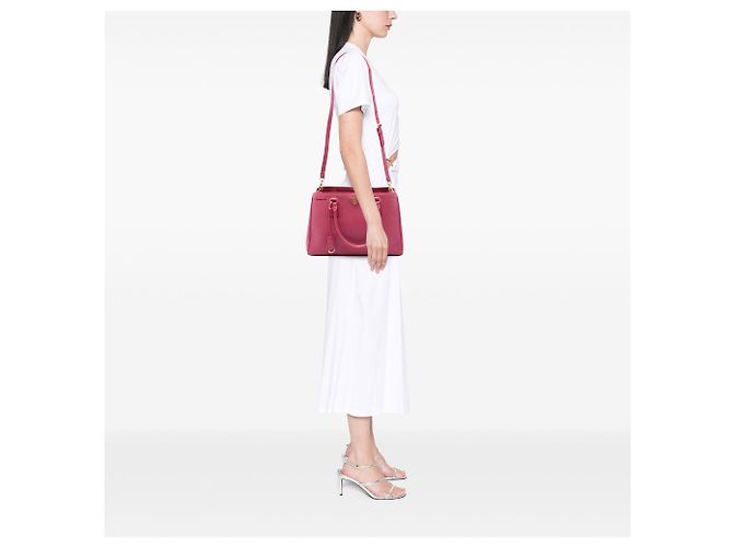 Borsa Prada Small Saffiano Lux Gardeners Tote Satchel Rosa - vista 6