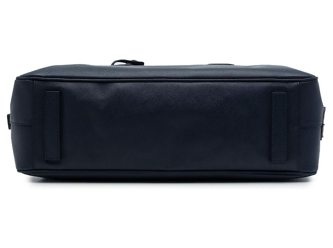 Sacoche de voyage Prada Saffiano bleue - Sac d'affaires - vue 3